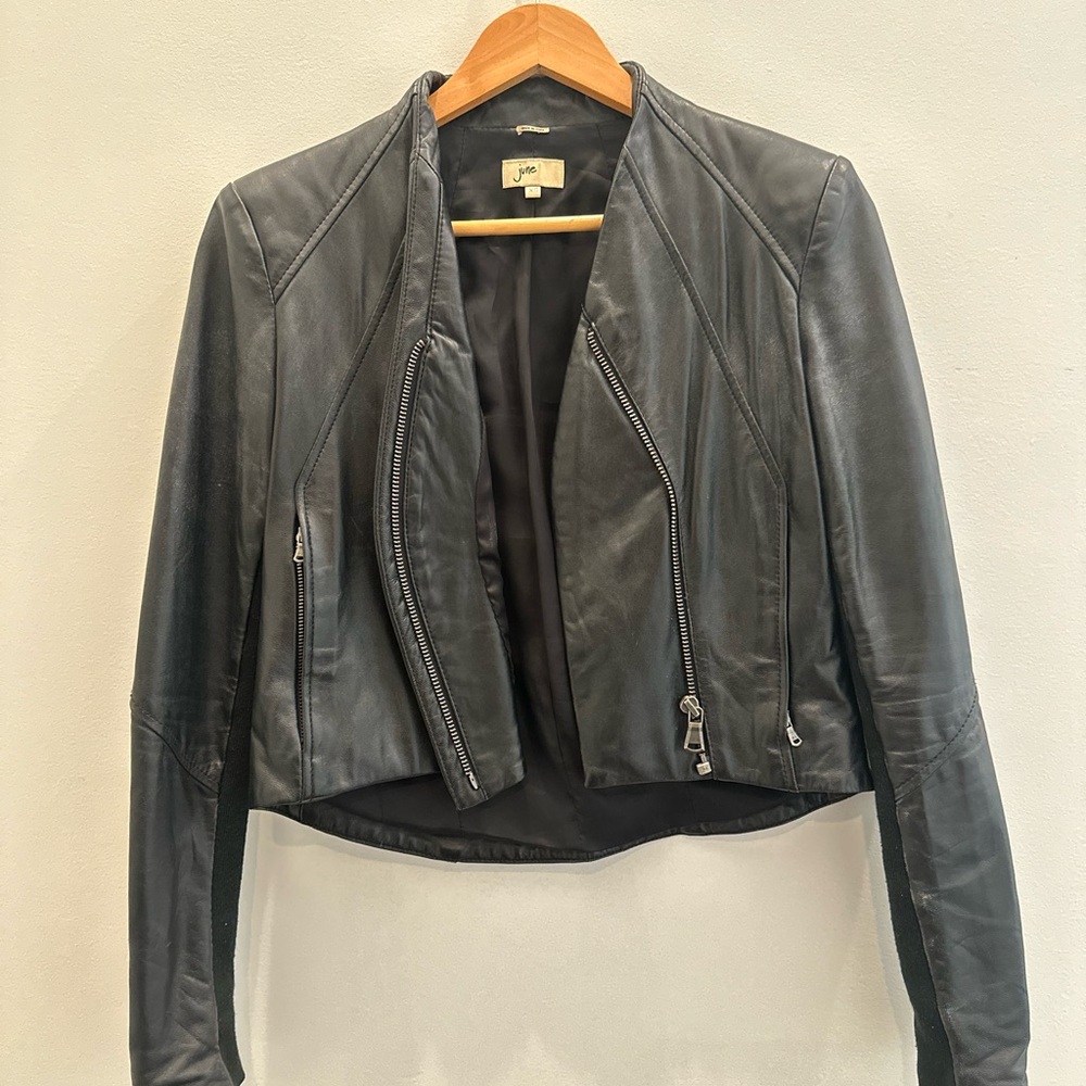 June XS Black Leather Jacket